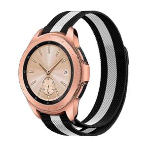 Strap-it Samsung Galaxy Watch Milanese band 42mm (zwart/wit)