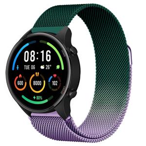 Strap-it Xiaomi Mi Watch Milanese band (paars/groen)