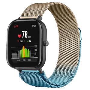 Strap-it Xiaomi Amazfit GTS Milanese band (blauw/goud)