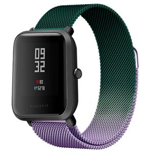 Strap-it Xiaomi Amazfit Bip Milanese band (paars/groen)