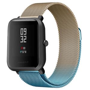 Strap-it Xiaomi Amazfit Bip Milanese band (blauw/goud)