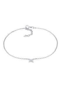 Elli, Fußschmuck Kinder Schmetterling Zirkonia Hübsch 925 Silber in silber, Kinderaccessoires für Mädchen