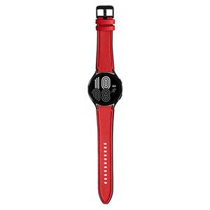 Strap-it Samsung Galaxy Watch 5 - 44mm hybrid leren bandje (rood)