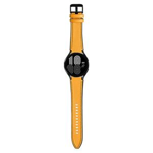 Strap-it Samsung Galaxy Watch 5 - 44mm hybrid leren bandje (geel)