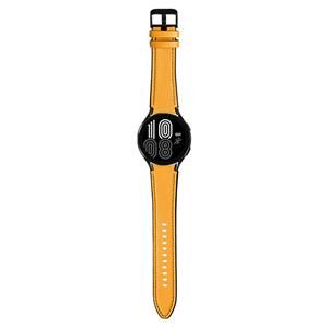 Strap-it Samsung Galaxy Watch 5 Pro - 46mm hybrid leren bandje (geel)