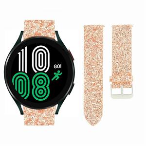 Strap-it Samsung Galaxy Watch 5 - 44mm leren glitter bandje (rosé goud)