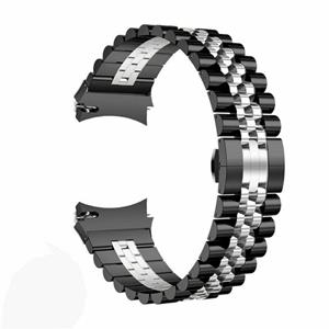 Strap-it Samsung Galaxy Watch 5 - 44mm Jubilee stalen band (zwart/zilver)