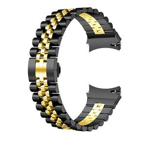 Strap-it Samsung Galaxy Watch 5 - 40mm Jubilee stalen band (zwart/goud)