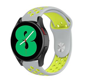 Strap-it Samsung Galaxy Watch 5 - 40mm sport band (grijs/geel)