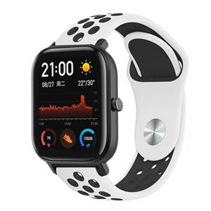 Strap-it Xiaomi Amazfit GTS sport band (wit/zwart)