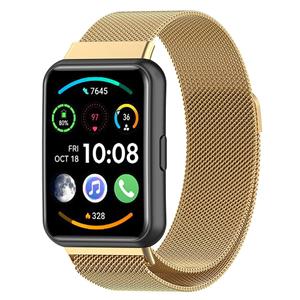 Strap-it Huawei Watch Fit 2 Milanese band (goud)