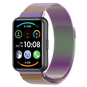 Strap-it Huawei Watch Fit 2 Milanese band (regenboog)