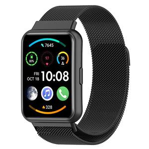 Strap-it Huawei Watch Fit 2 Milanese band (zwart)