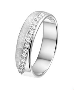 Tft Ring Zirkonia En Gescratcht Zilver Gerhodineerd