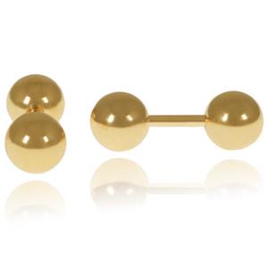 LGT JWLS LGT Jewels Stud oorbellen Dubbele Bol Goud 4mm