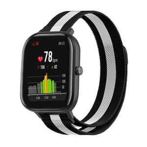 Strap-it Xiaomi Amazfit GTS Milanese band (zwart/wit)