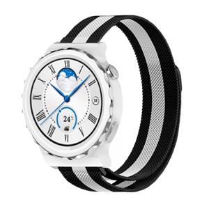 Strap-it Huawei Watch GT 3 Pro 43mm Milanese band (zwart/wit)