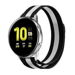 Strap-it Samsung Galaxy Watch Active Milanese band (zwart/wit)