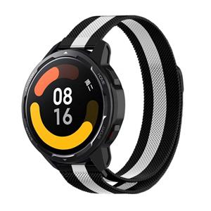 Strap-it Xiaomi Watch S1 Milanese band (zwart/wit)