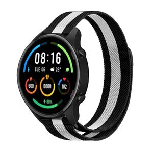 Strap-it Xiaomi Mi Watch Milanese band (zwart/wit)