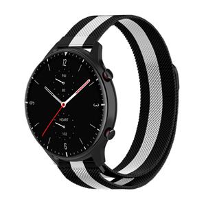 Strap-it Amazfit GTR 2 Milanese band (zwart/wit)