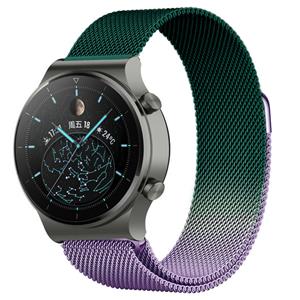 Strap-it Huawei Watch GT 2 Pro Milanese band (paars/groen)