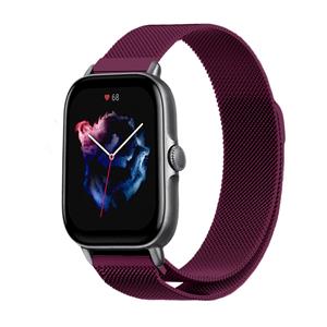 Strap-it Amazfit GTS 3 Milanese band (paars)