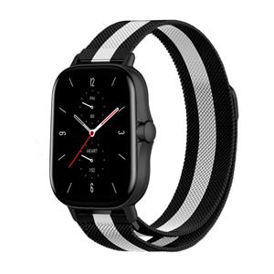 Strap-it Amazfit GTS 2 Milanese band (zwart/wit)