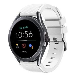 Strap-it Fossil Gen 5e - 44mm siliconen bandje (wit)