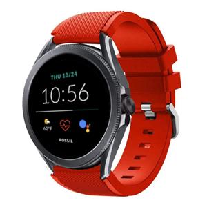 Strap-it Fossil Gen 5e - 44mm siliconen bandje (rood)