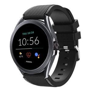 Strap-it Fossil Gen 5e - 44mm siliconen bandje  (zwart)