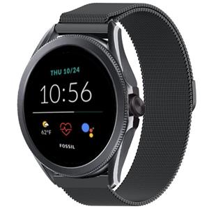Strap-it Fossil Gen 5e Milanese band (zwart)