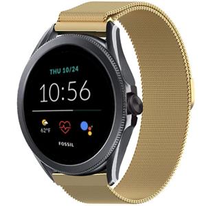 Strap-it Fossil Gen 5e - 44mm Milanese band (goud)