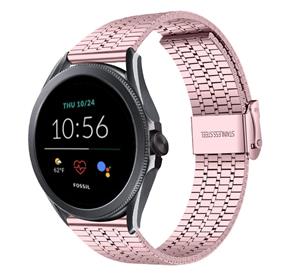 Strap-it Fossil Gen 5e - 44mm roestvrij stalen band (rosé pink)