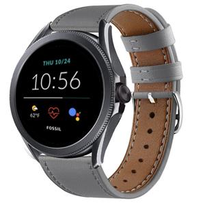 Strap-it Fossil Gen 5e - 44mm bandje leer (grijs)