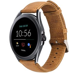 Strap-it Fossil Gen 5e - 44mm leren band (bruin)