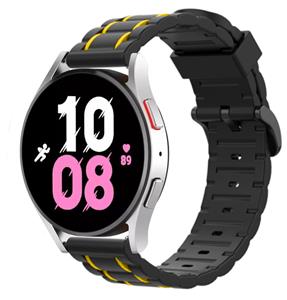 Strap-it Samsung Galaxy Watch 5 - 44mm sport gesp band (zwart/geel)