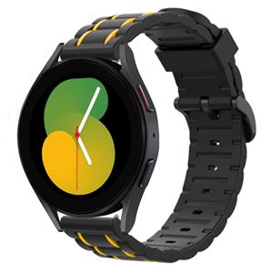 Strap-it Samsung Galaxy Watch 5 - 40mm sport gesp band (zwart/geel)