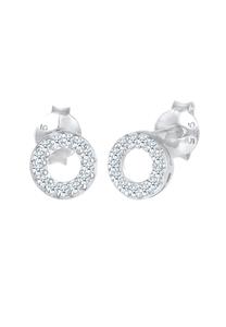 Elli DIAMONDS Dames oorbellen cirkel met diamanten (0,13 ct.) in 925 Sterling Zilver
