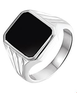 Tft Zegelring zilver-onyx zilverkleurig-zwart 16 mm