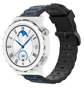 Strap-it Huawei Watch GT 3 Pro 43mm sport gesp band (zwart/blauw)
