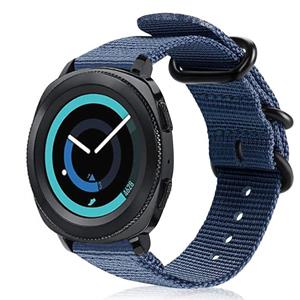 Strap-it Samsung Gear Sport nylon gesp band (blauw)