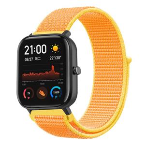 Strap-it Xiaomi Amazfit GTS nylon band (lichtgeel)
