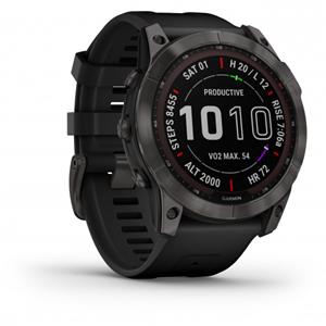 Garmin - Fenix 7X Sapphire Solar - Multifunktionsuhr schiefergraues dlc-titan /schwarz