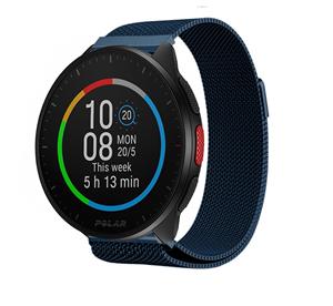 Strap-it Polar Pacer Milanese band (blauw)