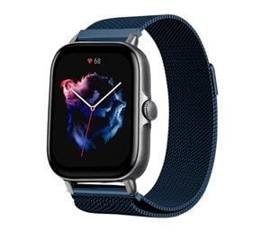 Strap-it Amazfit GTS 3 Milanese band (blauw)