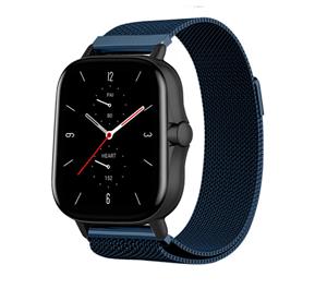 Strap-it Amazfit GTS 2 Milanese band (blauw)