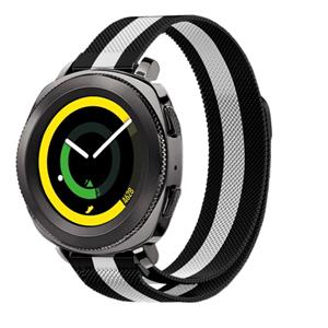 Strap-it Samsung Gear Sport Milanese band (zwart/wit)