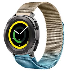 Strap-it Samsung Gear Sport Milanese band (blauw/goud)