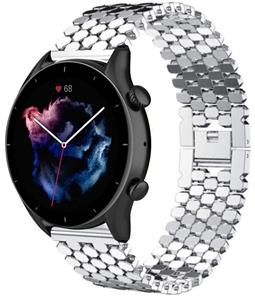 Strap-it Amazfit GTR 3 (Pro) stalen vis band (zilver)